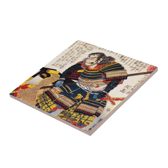 Japansk krigaresamurai för kall traditionell kakelplatta (Sidan)