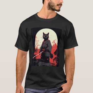Japansk krigarkatt Ninja-mask Kitsune T Shirt