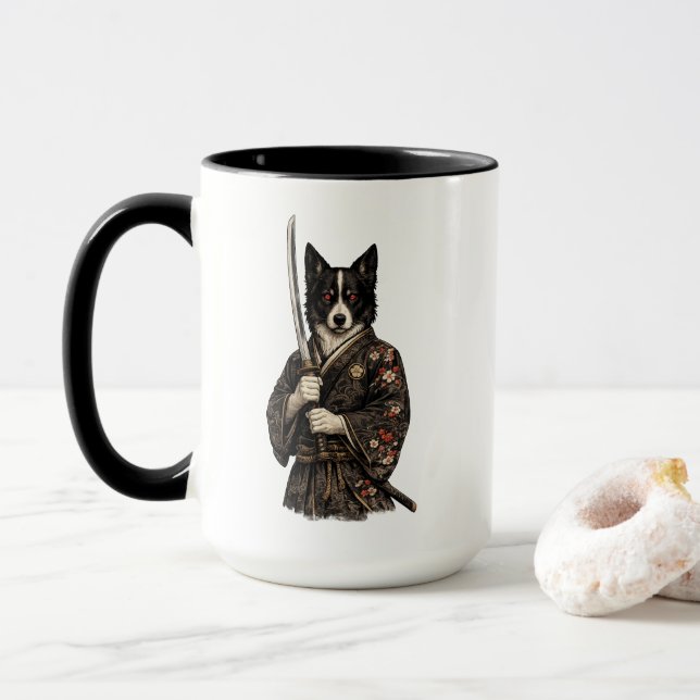 Japansk krigshund Fantasy Art Kaffe kopp (Med munk)