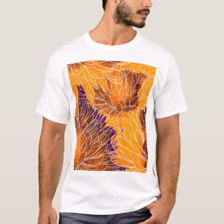 Japansk krysantthemum: vattenfärgssömlös patter t shirt