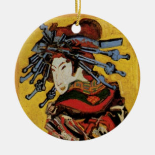 Japansk kurtisan Oiran av Vincent van Gogh Julgransprydnad Keramik