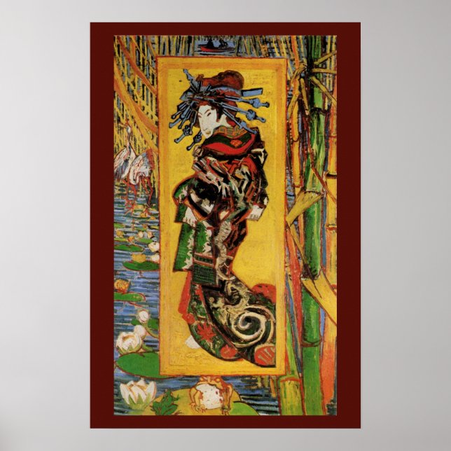 Japansk kurtisan Oiran av Vincent van Gogh Poster (Framsidan)