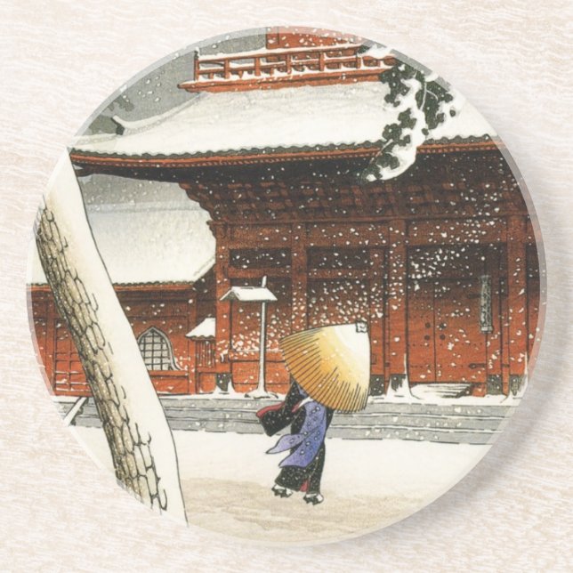 Japansk kustfartyg underlägg sandsten (Framsidan)