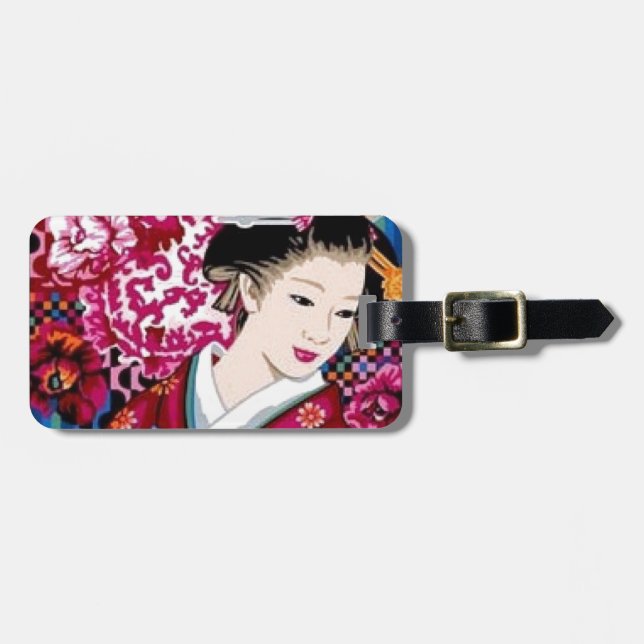 Japansk kvinna i Kimono Bagagebricka (Horisontell Framsida)