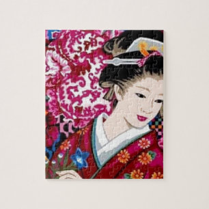 Japansk kvinna i Kimono Pussel