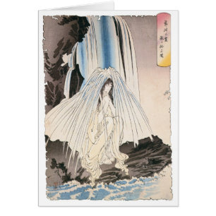 Japansk kvinna i vattenfallet, forntida japansk hälsningskort