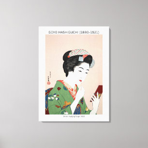Japansk kvinna som ansöker rouge - Goyō Hashiguchi Canvastryck