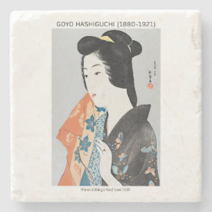 Japansk kvinna som håller handduken - Goyō Hashigu Stenunderlägg