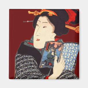 Japansk kvinnaläsning 2 magnet