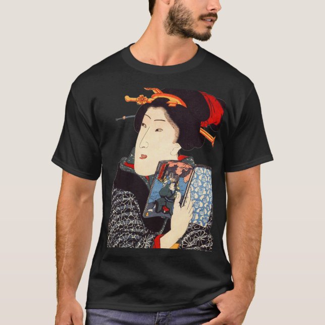 Japansk kvinnaläsning 2 t shirt (Framsida)