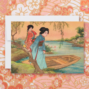 Japansk Lakeside Notecard Inbjudningar