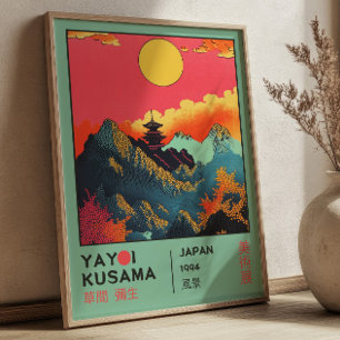 Japansk landskapsbild Retro Yayoi Kusama Utställni Poster
