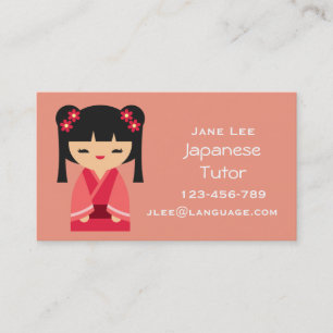 Japansk lärare i japanska Tutor Visitkort