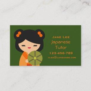 Japansk lärare i japanska Tutor Visitkort