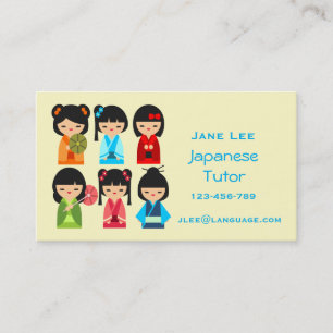 Japansk lärare i japanska Tutor Visitkort