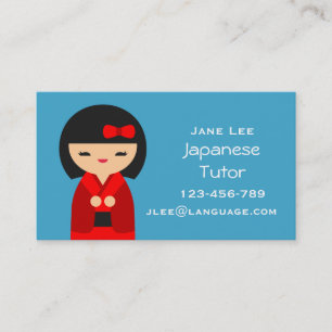 Japansk lärare i japanska Tutor Visitkort