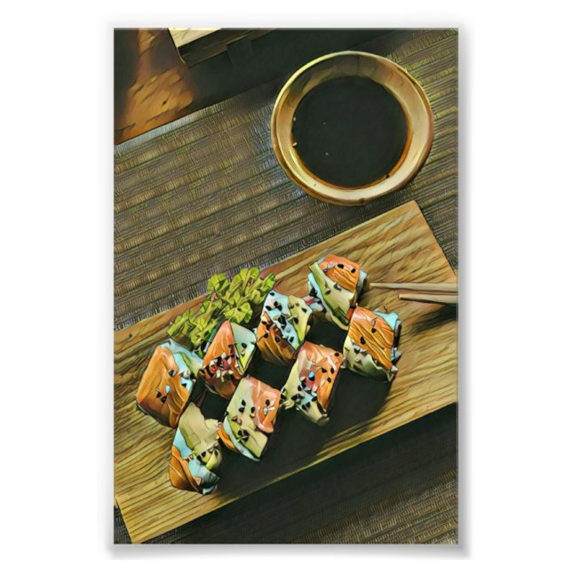 Japansk livsmedelssushi älskare fototryck (Framsidan)