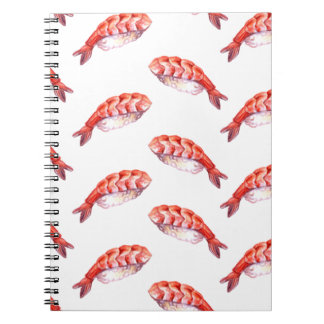 Japansk livsmedelssushi med räkor Abi Anteckningsbok