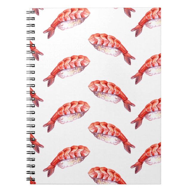 Japansk livsmedelssushi med räkor Abi Anteckningsbok (Framsidan)