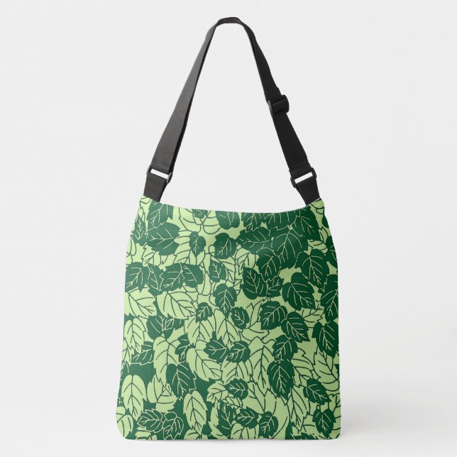 Japansk Löv-utskrift, Emerald and Lime Green Axelväska (Framsida)