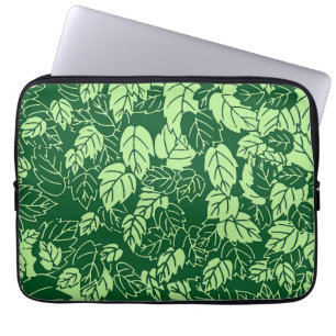 Japansk Löv-utskrift, Emerald and Lime Green Laptop Sleeve