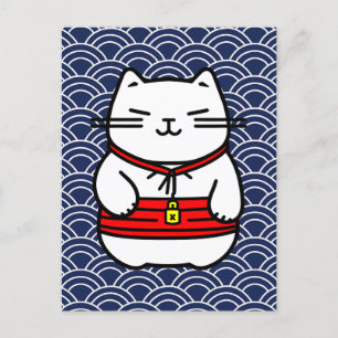 Japansk Lucky Cat eller Maneki-Neko Vykort