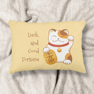 Japansk Lucky Cat, Maneki Neko Tur Bra Fortune Prydnadskudde