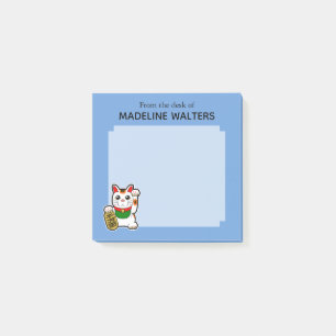 Japansk Lucky Cat-Personlig Post-it Block