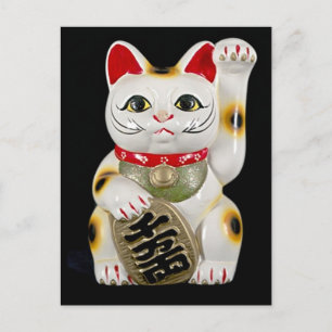 Japansk Lycka till Cat Vykort