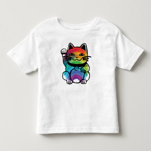 Japansk Lycka till-katt med regnbåge T Shirt
