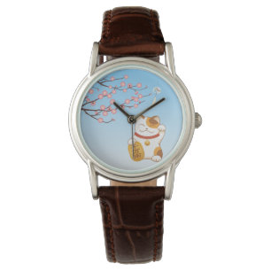 Japansk lycklig katt, Calico Maneki Neko Armbandsur