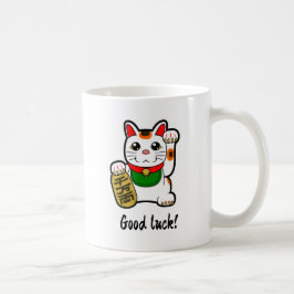 Japansk lycklig katt "Lycka till" Kaffemugg