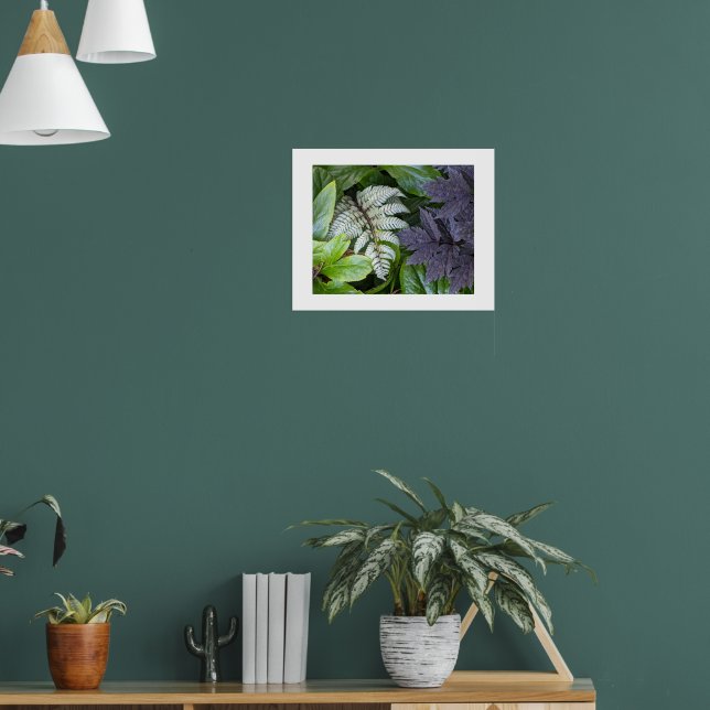 Japansk Målad Ormbunke och Fotografisk Lövverk Poster (Vardagsrum 1)