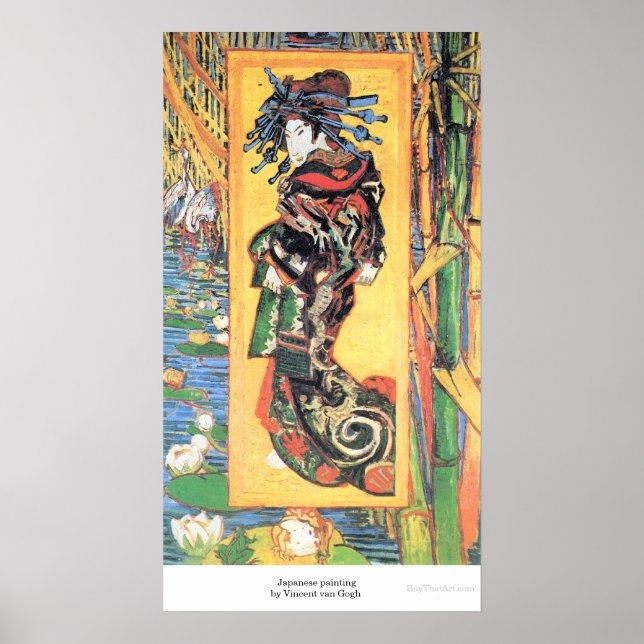 Japansk målning av Vincent van Gogh Poster (Framsidan)