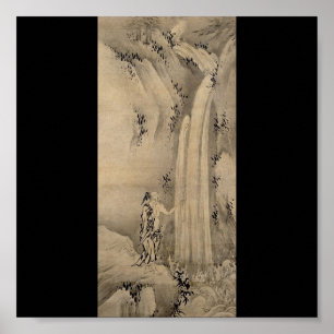 Japansk målning av Waterfall, c. 1 500 Poster