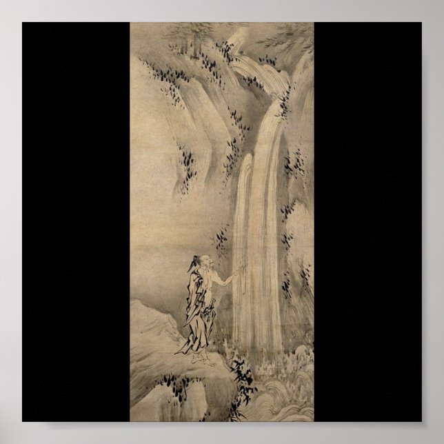 Japansk målning av Waterfall, c. 1 500 Poster (Framsidan)