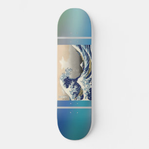 Japansk målningsvåg för teckningar. mini skateboard bräda 18,5 cm
