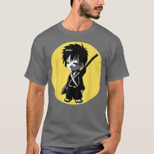 Japansk Manga Anime Samurai Warrior Boy Gult Su T Shirt