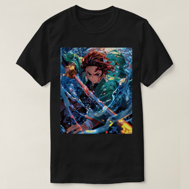 Japansk manga anime tanjiro t shirt (Design framsida)
