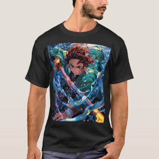 Japansk manga anime tanjiro t shirt