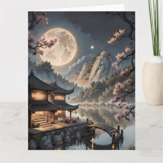 Japansk månskensby fantasipostkort | Körsbär Kort