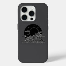 Japansk månvåg Minimalistisk svart vit iPhone C