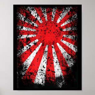 Japansk mark i den Stigning Sol Nippon Krig Flagga Poster