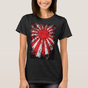 Japansk mark i den Stigning Sol Nippon Krig Flagga T Shirt