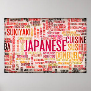 Japansk mat och cuisinemenybakgrund poster