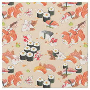 Japansk mat: Sushi Mönster 3 Tyg