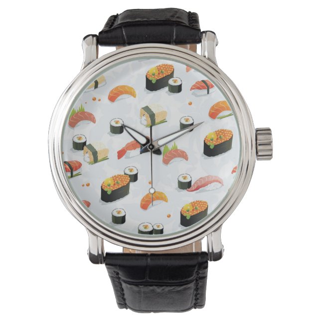 Japansk mat: Sushi Mönster Armbandsur (Framsida)