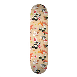 Japansk mat: Sushimönster 3 Old School Skateboard Bräda 21,6 Cm