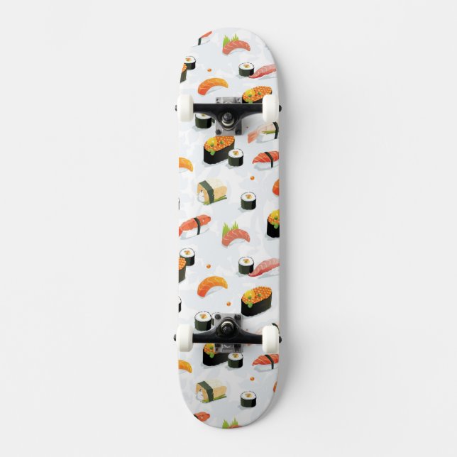Japansk mat: Sushimönster Skateboard Bräda 19,5 Cm (Framsida)