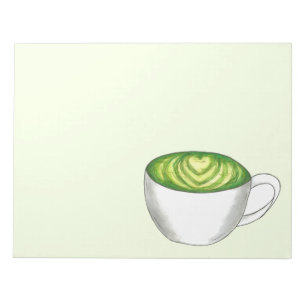 Japansk Matcha Grönt Tea Latte Tekopp Foodie Anteckningsblock
